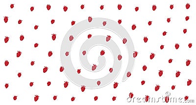 Seamless pattern of red strawberries - vector illustration Vector Illustration