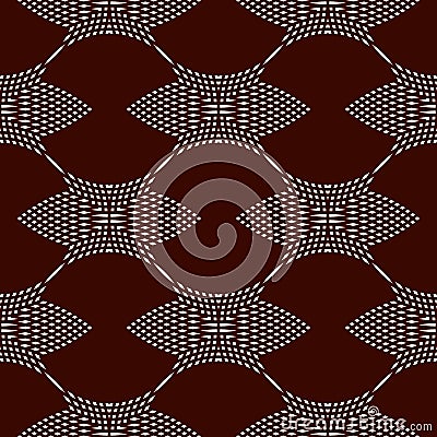 Repeated hatched overlapping circles seamless pattern. Openwork surface texture. Round links motif. Delicate background Vector Illustration