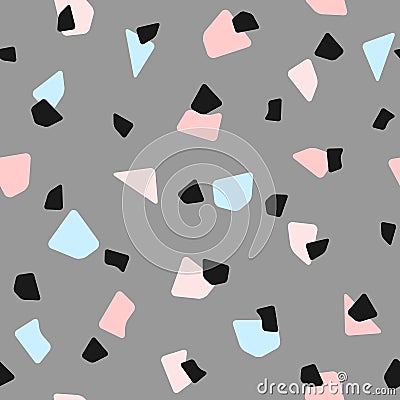 Seamless pattern with repeating different geometric shapes. Simple girly print. Vector Illustration