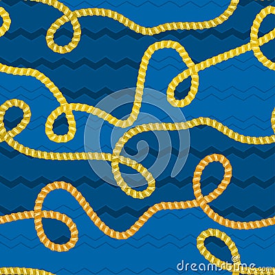 Seamless pattern with retro hand-drawn sketch golden chain on dark background. Drawing engraving texture. Great design Vector Illustration