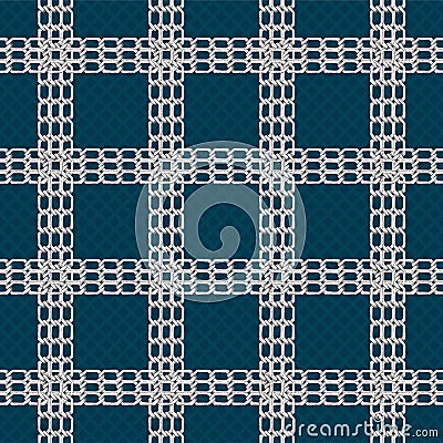 Seamless pattern with retro hand-drawn sketch silver chain on dark background. Drawing engraving texture. Great design for fashion Vector Illustration