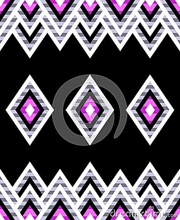 Seamless pattern of rhombuses in native american style. Vector Illustration