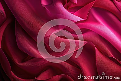 Seamless pattern of The rich red fabric, crinkled and creased Stock Photo
