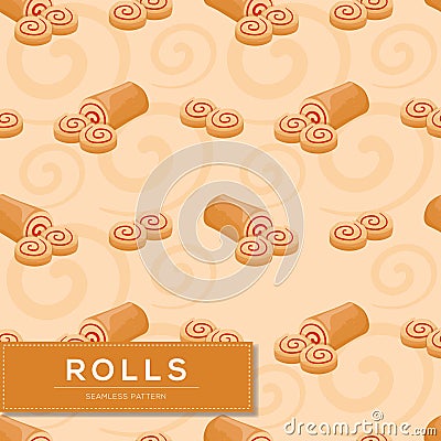 Seamless pattern with rolls bread Vector Illustration