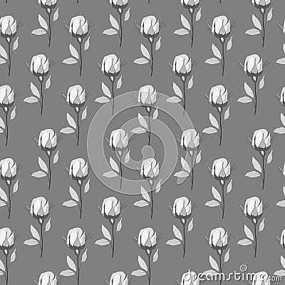 1697 pattern buttons, seamless pattern in romantic style, ornament with roses, wedding background, in gray monochrome colors Stock Photo