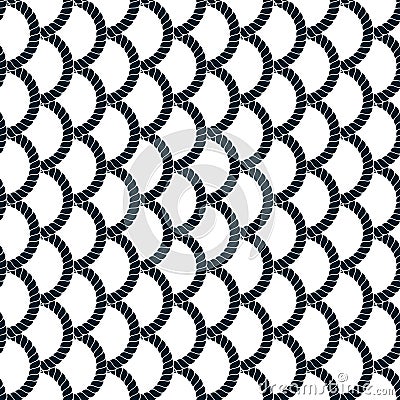 Seamless pattern rope woven vector, abstract illustrative background. Weaving or fishing net macro detailed endless illustration. Vector Illustration