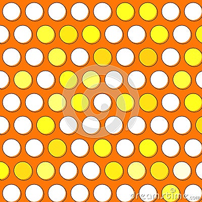 Seamless pattern of rows of yellow and white dots Stock Photo