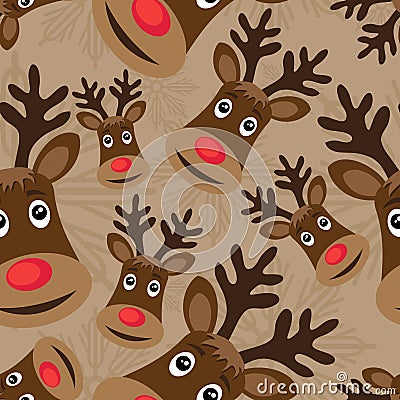 Seamless pattern with rudolph Vector Illustration