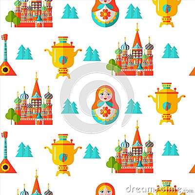 Seamless pattern. Russian souvenir. Vector illustration Vector Illustration
