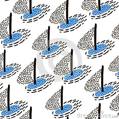 Seamless pattern with sailboats. Marine summer modern background. Vector Illustration Vector Illustration