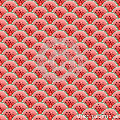 Seamless pattern with scale made of watermelon slices Vector Illustration