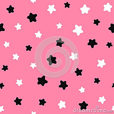 Seamless pattern with scattered stars. Simple cute print. Vector Illustration