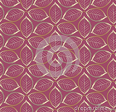 seamless pattern scattering of airy golden leaves Stock Photo