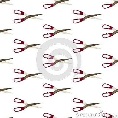 Seamless pattern of scissors separated flat layer. Scissors concept for office supplies, sewing, crafts, kitchen Stock Photo