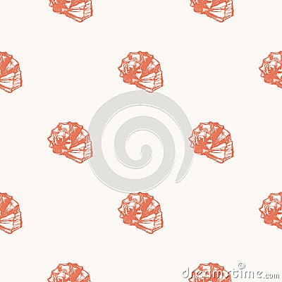 Seamless pattern with seashells. Vector illustration Vector Illustration