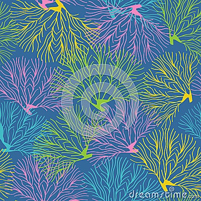 Seamless pattern with seaweed Vector Illustration