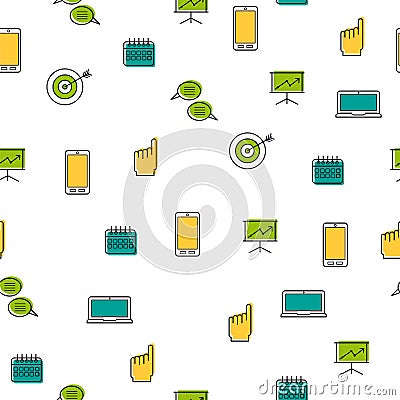 Seamless pattern - seo thin line icons Vector Illustration