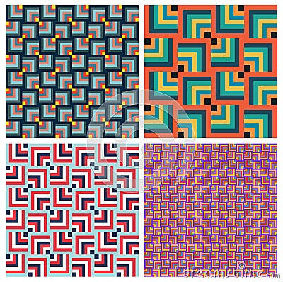 Seamless pattern. Set of rhombus modern stylish texture. Repeating colored square abstract background. Vector illustration Vector Illustration