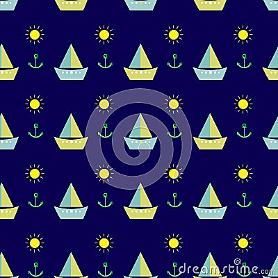 Seamless pattern shipping Vector Illustration