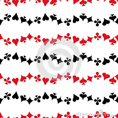 Seamless pattern from signs of suits of playing cards Vector Illustration