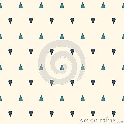 Seamless pattern with simple ornament. Mini kites motif. Repeated triangles background. Minimalist geometric wallpaper Vector Illustration