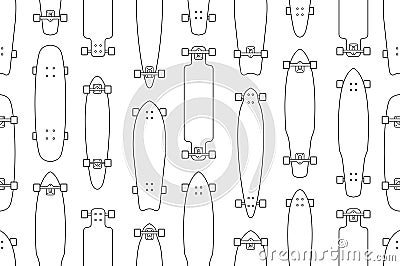 Seamless pattern with skateboards Vector Illustration