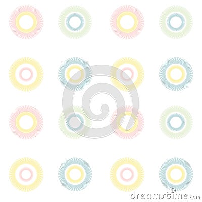 Seamless pattern with sketch circles. Vector colorful pattern of circles in pastel colors. background with circles Vector Illustration