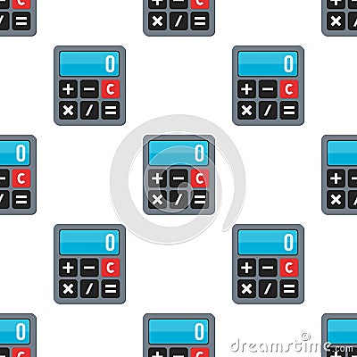 Small Calculator Icon Seamless Pattern Vector Illustration