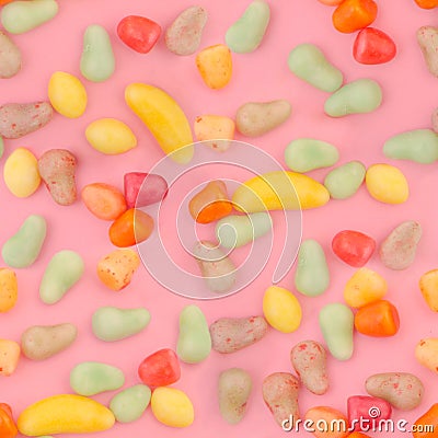 Seamless pattern with small colorful fruit candies Stock Photo