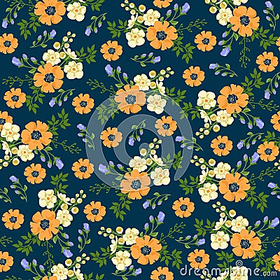 Seamless pattern in small flower. Romantic flower print Vector Illustration