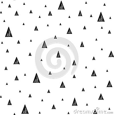 Seamless pattern with small triangles. Hand drawn geometric triangle shapes. Stock Photo