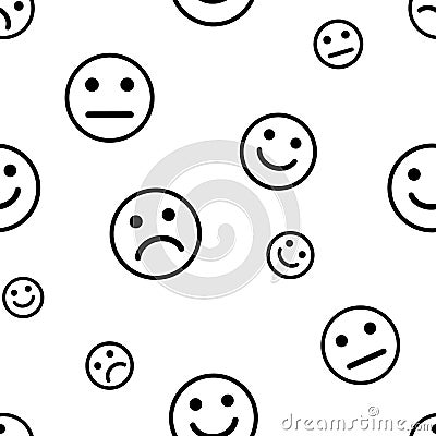 Seamless pattern with smiles. Vector illustration Cartoon Illustration