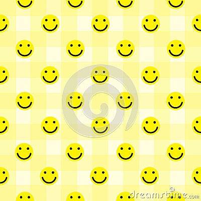 Seamless pattern. Smiling face background design for fabric and decor. Vector Illustration