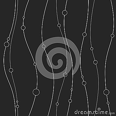 Seamless pattern with smooth lines and circles. Vector Illustration