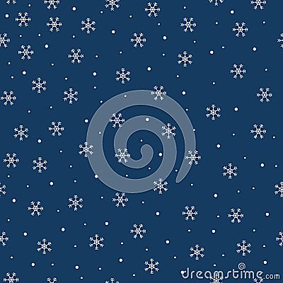 Seamless pattern snow circle christmas blue background vector Vector Illustration