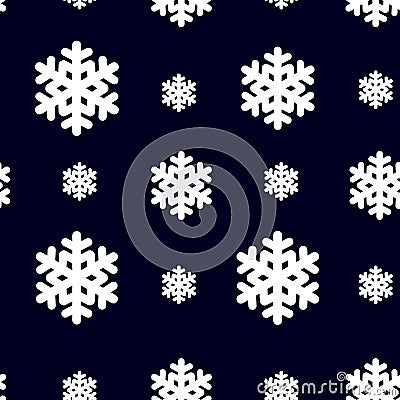 Seamless pattern with snowflak. Black and white simple and elegant wallpaper. Vector Illustration