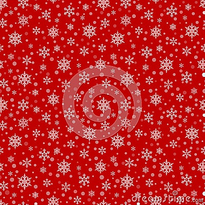 Seamless pattern with snowflake. Winter season background with snowfall. Christmas and New Year holiday print Vector Illustration