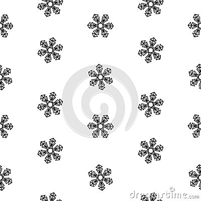 Seamless pattern snowflakes abstract isolation, winter element for design Stock Photo