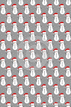 Seamless pattern with snowman, Christmas decoration, vector Vector Illustration