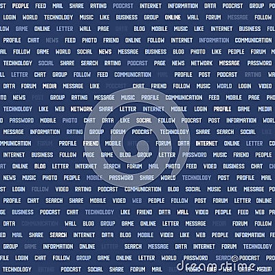 Seamless pattern with social network keyword Vector Illustration