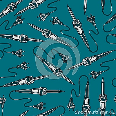 Seamless pattern of soldering irons Vector Illustration