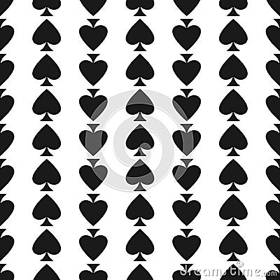 Seamless pattern with spades. Casino gambling, poker background. Alice in wonderland ornament Vector Illustration
