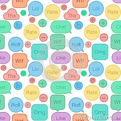 Seamless pattern speech bubbles social network Vector Illustration