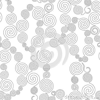 Seamless pattern with spiral curls Vector Illustration