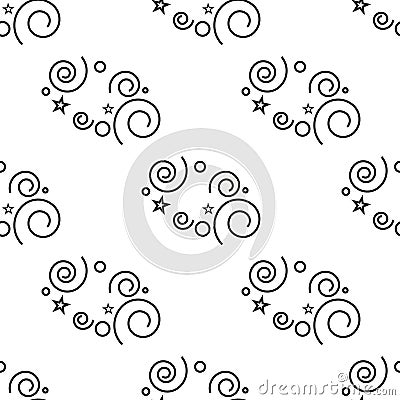 seamless pattern with spiral curls on white backround Vector Illustration