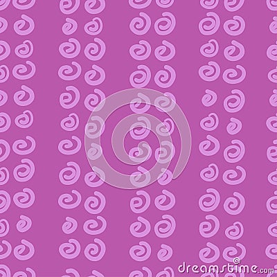 Seamless pattern with spiral shapes on purple background, vector Vector Illustration