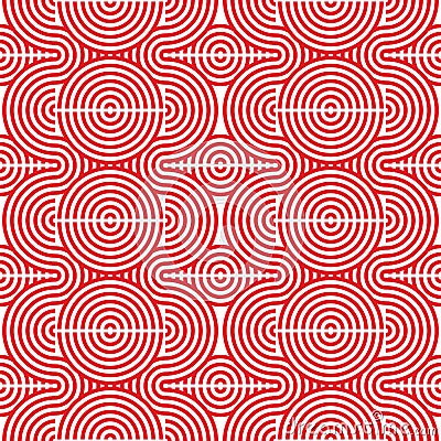 seamless pattern with spirals, seamless pattern with circles, pattern, seamless pattern design in red with white background Vector Illustration