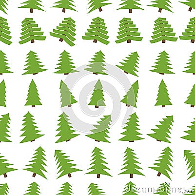 Seamless pattern with spruces on white background Vector Illustration