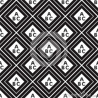 Seamless pattern of squares inside the letters Vector Illustration