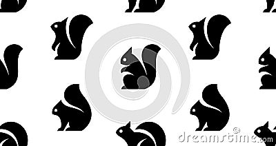 Seamless pattern with Squirrel Logo Vector Illustration